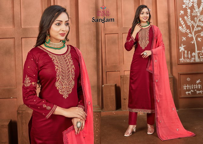 Sangam By Pancha Ratna Jam Silk Embroidery Salwar Kameez Wholesale Price In Surat
